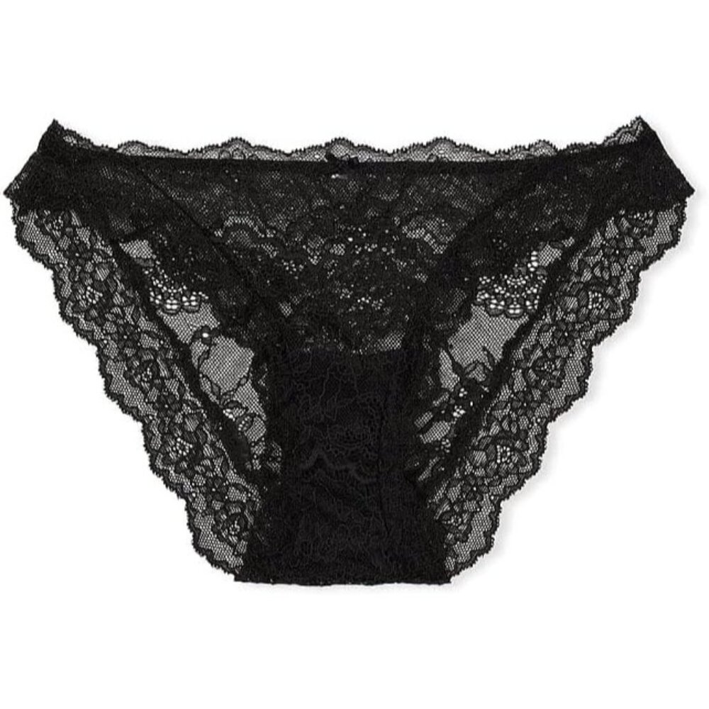 NEW Victoria's Secret Dream Angels Lace Cheeky Underwear Black XXL